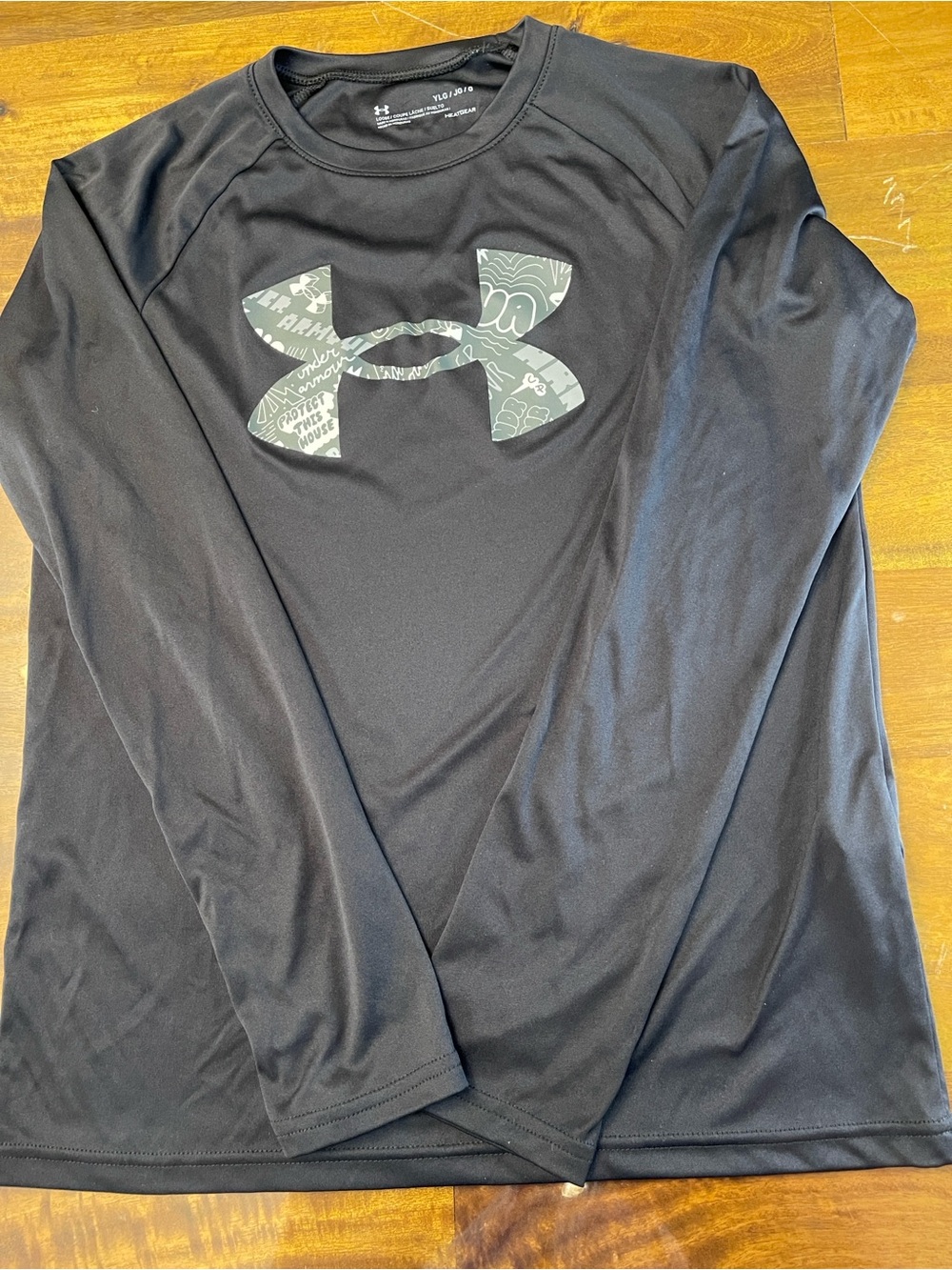 Under Armour Black Long Sleeve Performance Tee with Camouflage Logo